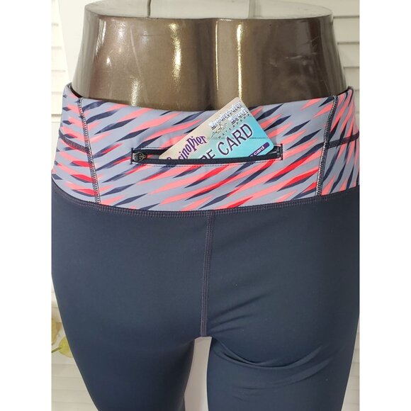 Athleta Women's Blue and Pink Electra Sonar 7/8 Tight Calf Leggings Sz M 1380 - Picture 8 of 13